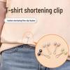 Adjustable Metal Clip T-Shirt with Waist-Cinching Buckle and Shortened Hem