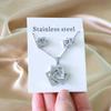 LUXUKISSKIDS Golden Waterproof Jewelry Sets Stainless Steel for Woman Wedding Party Accessorires Fashion Necklace Earrings Set