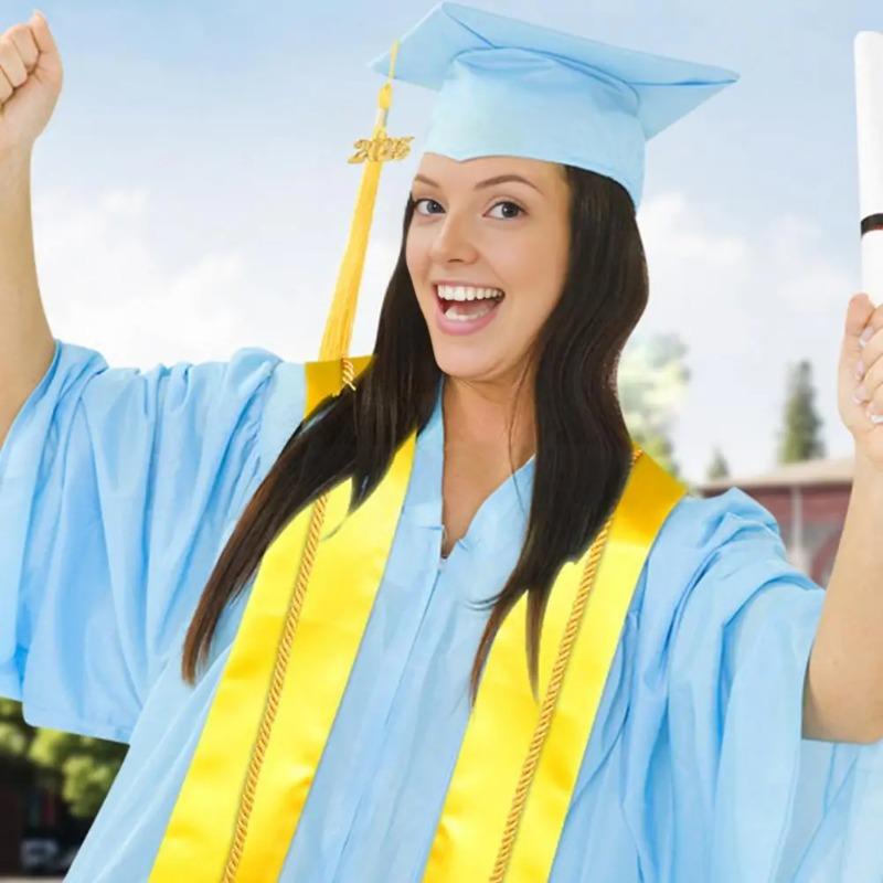 Graduation Durable Unisex Adult Graduation Stole 72 Inch Plain Academic Sash for Class of 2026 Event Accessories Ceremony Attire