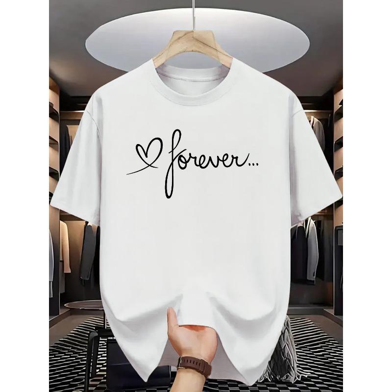 European Sizes Summer Men S Fashion Short-Sleeve T-Shirt with Letter Pattern Print S