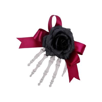 1pc Gothic Rose Skeleton Hair Clip Secure Side Clip Design Plastic Construction For Halloween Party Accessories