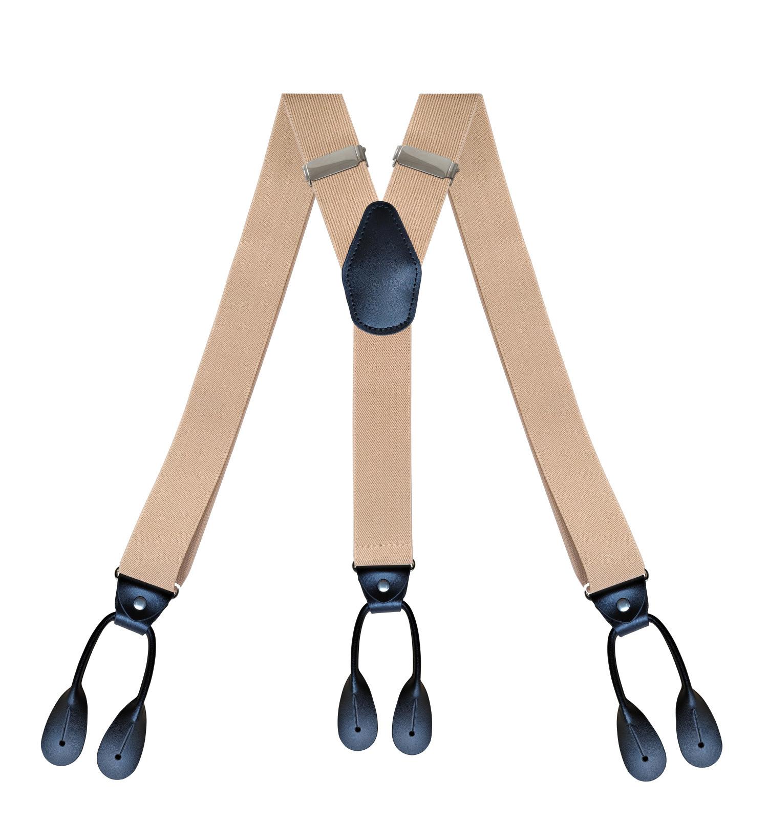 

Buttons Suspenders Man s Braces Unisex Black Leather Suspenders New Y-Back Ligas Tirantes 3.5*120cm 7 Colors New бежевий