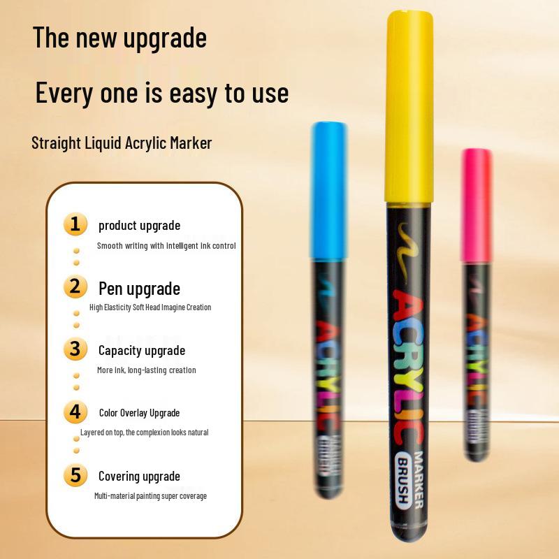Waterproof White Acrylic Marker, Stackable, Odorless, Quick-Drying, Soft Tip