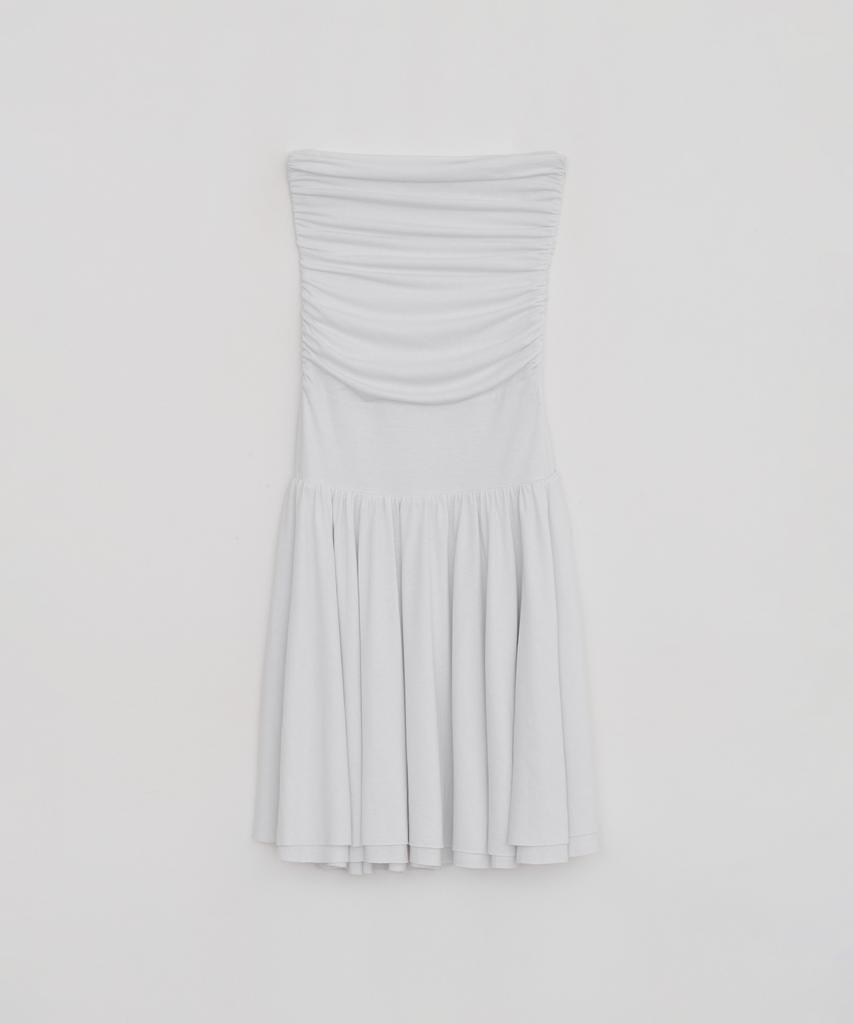 Loutaideu Two-Way Shirring Dress [White]