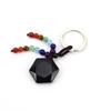 Natural Crystal Stone Hexagram Keychain Pendant Colorful Chakra Beaded Luggage Pendant K44