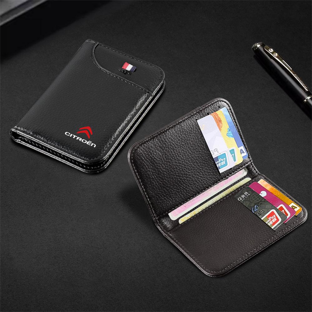 Portable Wallet PU Leather Card Holder ID Card Holder Men Wallet Women Wallet For Citroen C3 Aircross C5 Aircross C4 Berlingo C6