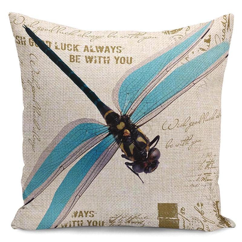 Versatile 18" Butterfly Bees Cotton Linen Pillow Cover For Every Home Setting