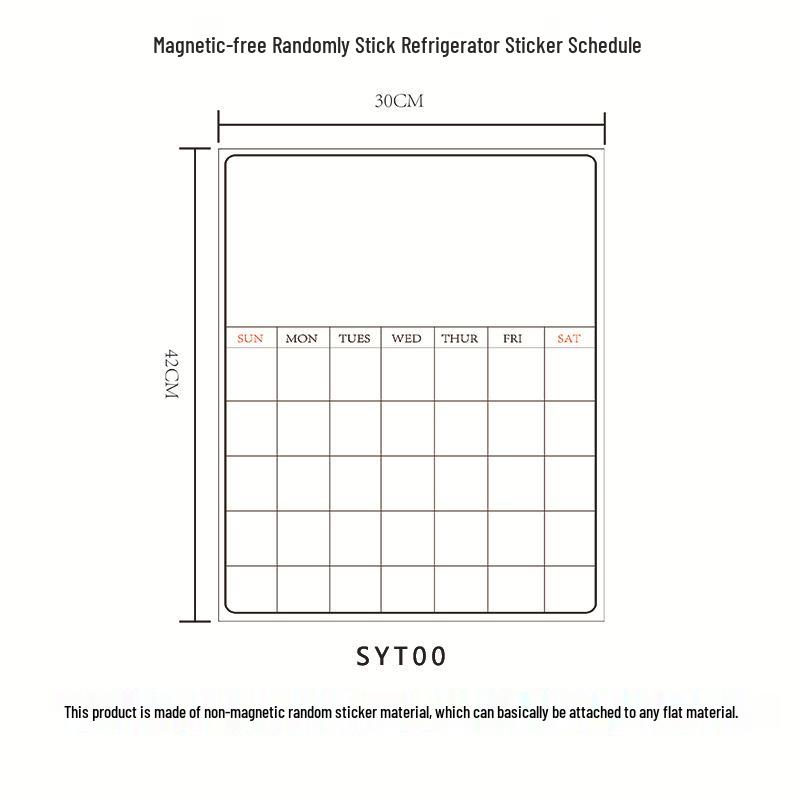 Adesivo Personalizzato Lavabile Magnetico in Acrilico per Calendario da Frigorifero.