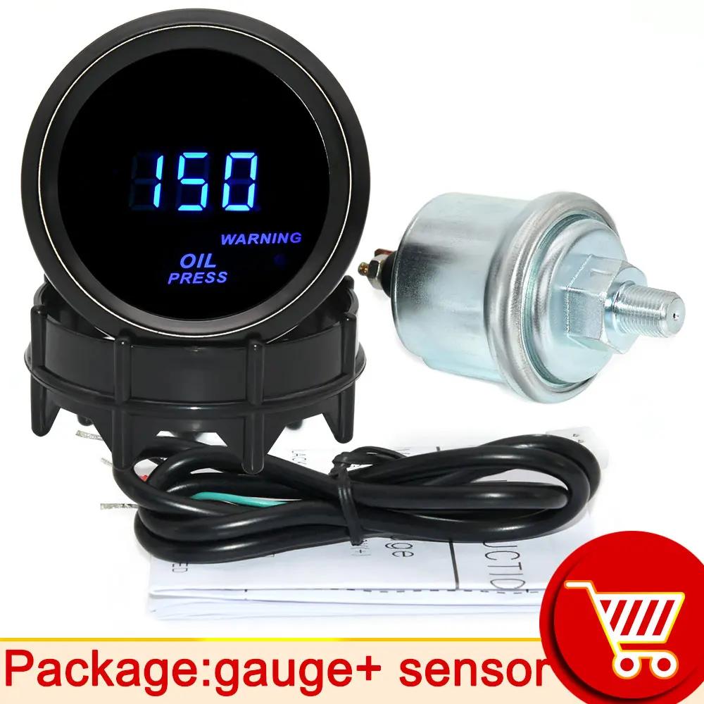 AD Digital Turbo Boost Gauge BAR PSI 52mm Car Water Temp Meter Oil Temp Oil Pressure Gauge Voltmeter Tachometer EGT Gauge Holder