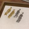 Spring and Summer Gold Wheat Ear Fringed Earrings Women's High-end Sense Cold Wind Personalized Long Stud Earrings New Exaggerated Earrings