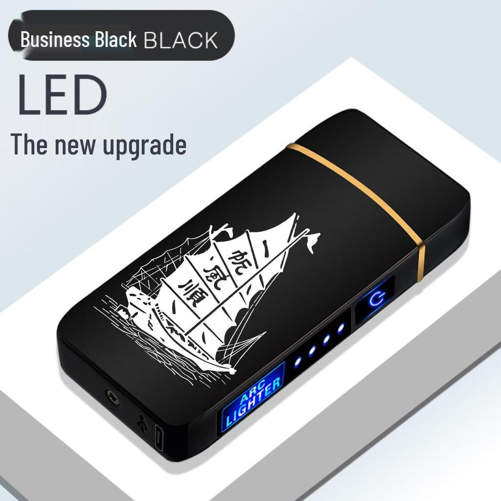 High-End USB Rechargeable Electronic Windproof Pulse Arc Lighter with Fingerprint Touch