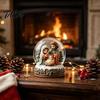 Decoración Religiosa Niño Jesús Bola de Cristal Navideña Figura, Acrílico 2D Cabaña de Invierno Carrusel Regalo Festivo Ligero Adornos de Mesa