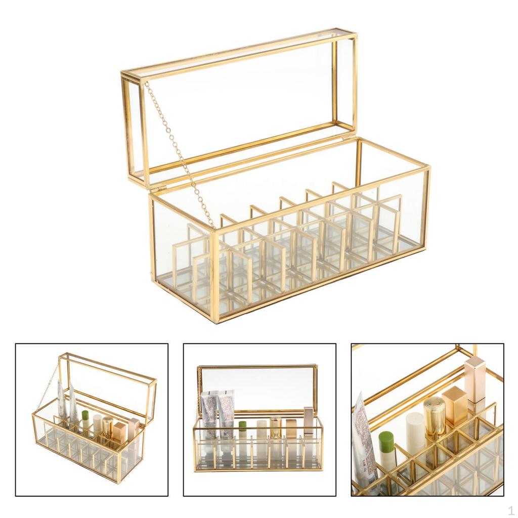 Organizer, Staubdichte Halterung Schmuckaufbewahrungsbox Organizer Vitrine mit 21 Fächern