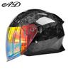 DOT Motorcycle Carbon Fiber Helmet Personalized Unisex Double Mirror Three-Quarter