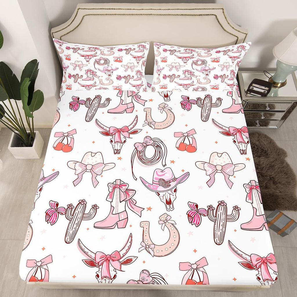 Denim Boots Pattern Sheet Three-Piece Digital Printed Sheet Bedding Set Adult Children