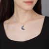 Swarovski Sublima Luna moon-shaped decoration imitation crystal, imitation pearl necklace women's blue 5671585