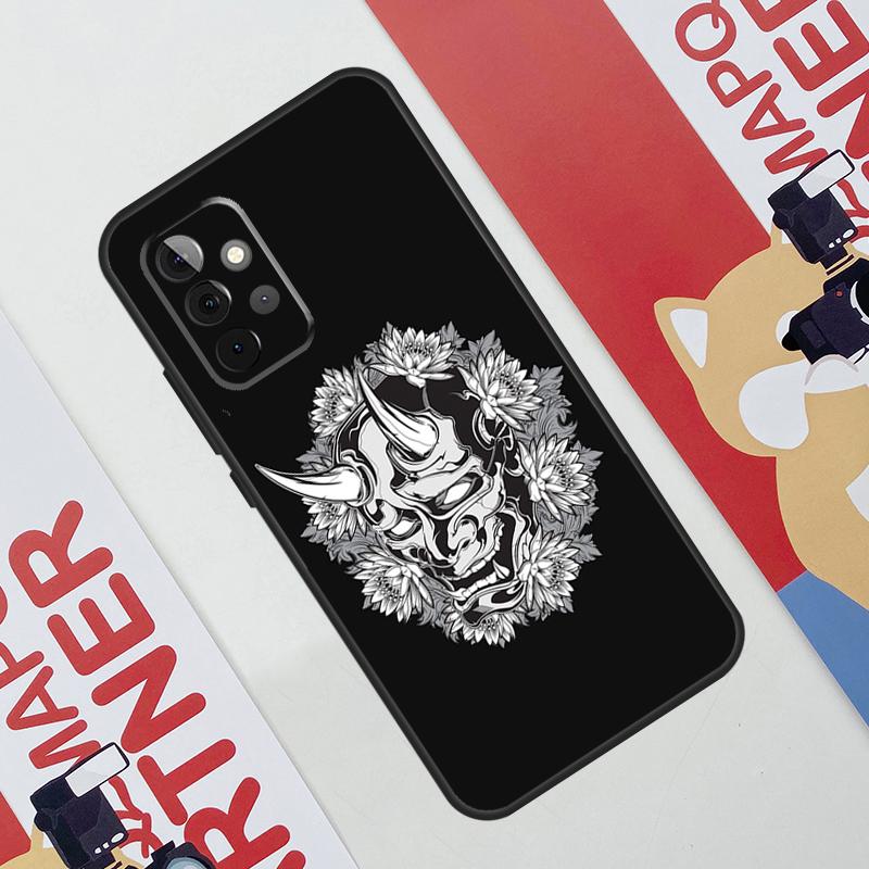 Japanese Oni Hannya Demon Mask Case For Samsung Galaxy A54 A34 A24 A14 A73 A53 A33 A23 A13 A52 A32 A22 A12 A51 A71 Cover