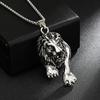Tier Retro Herrenschmuck Guss Dominierender Löwenkopf Lange Anhänger Halskette