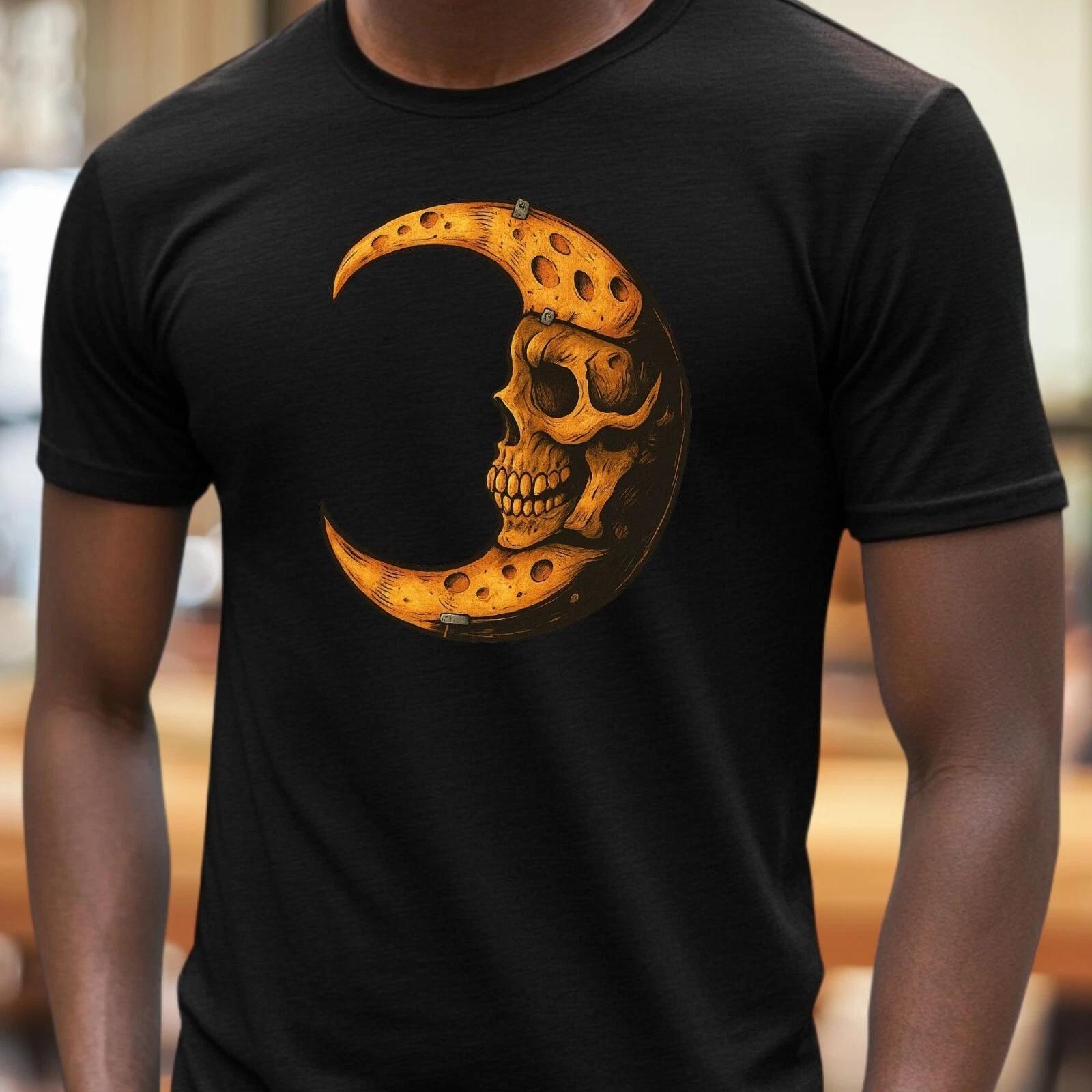 T-Shirt Herren Schädel Mond Motiv Baumwolle Größe S bis 5XL L