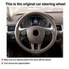 Hand Sewing Car Steering Wheel Cover Wrap For Volkswagen VW Touareg 2011 - 2018