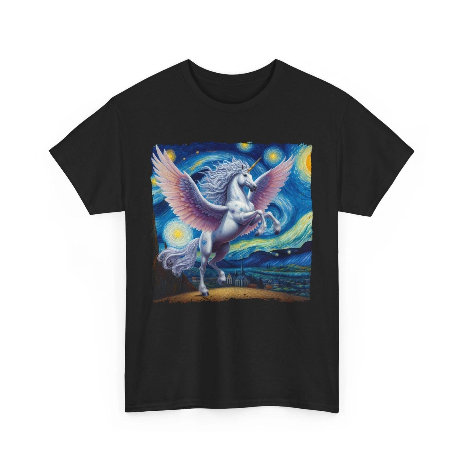 Unicorn Starry Night | Starry Sky Art Tee | Van Gogh Masterpiece in Fashion 2XL