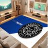 Leicester City Custom Crystal Velvet Rug, Personalized Name Text Print, Football Logo Soft Non‑Slip Floor Mat Home Decor Gift
