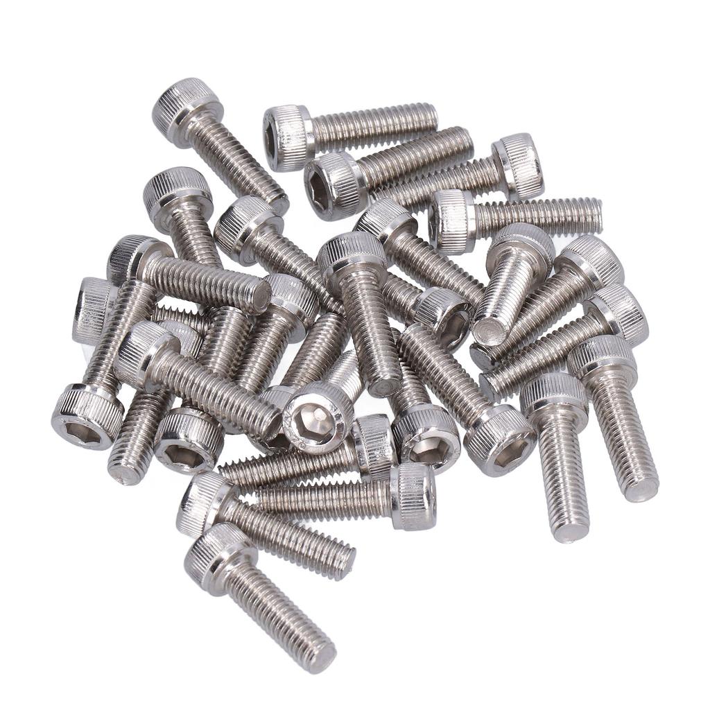 30 Stück M6 Schraubenbolzen 304 Edelstahl A2?70 Innensechskantschrauben Zylinderkopfschrauben Set DIN 912 M6x20