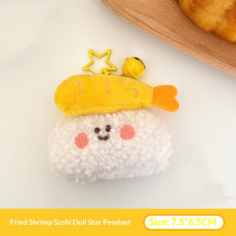 

Cute Creative Plush Fried Shrimp Sushi Pendant Keychain Cartoon Coin Purse Backpack Decoration Pendant Accessories Gifts