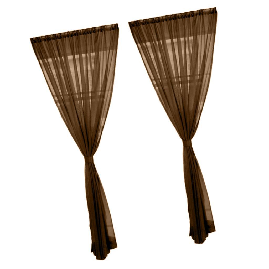 2 Panel Kitchen Curtain Sheer Door Window Voile Drape - 200x270cm