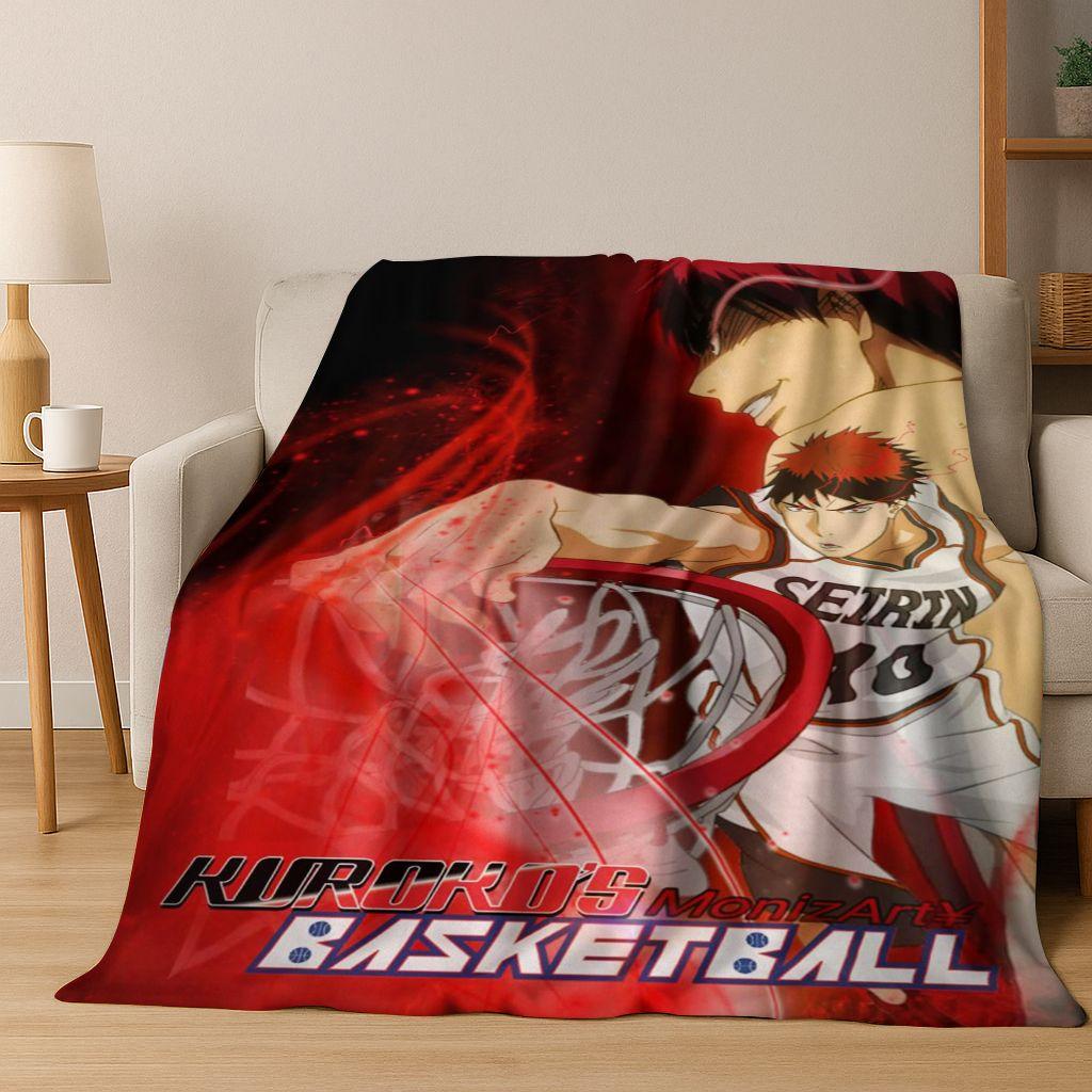 Anime Kuroko's Basketball Cartoon Art Flannel Blanket,Cozy Soft Throw Blanket for Home Bedroom Bed Sofa Picnic Cover Gift Kids