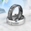 1Pc Fashionable and Simple "herking His Queen" Queen Titanium Steel Ring