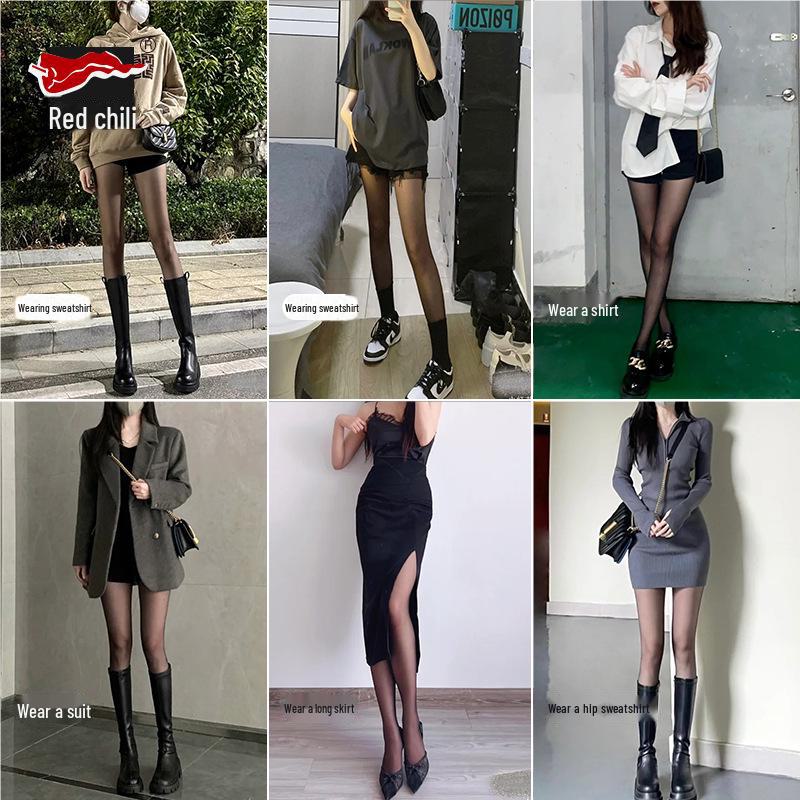 Ultra-Thin Red Pepper Black Silk 0D Stockings: Anti-Snag, Invisible, High-Transparency Pantyhose for Women