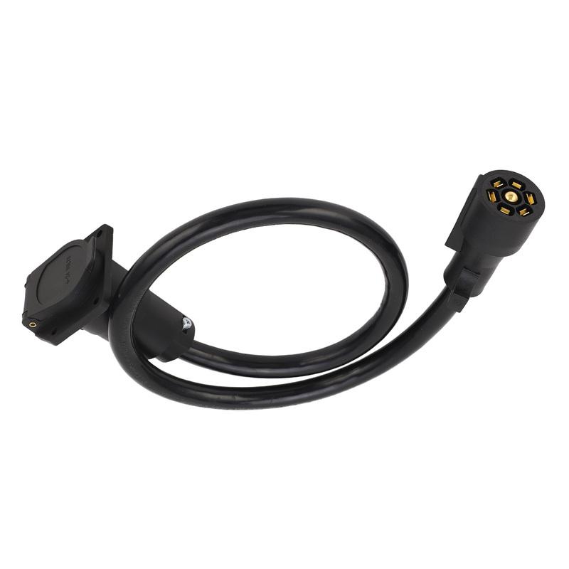 Trailer Extension Cord 7 Way 3ft Double Prong Male Plug Connector RV Connecting Line