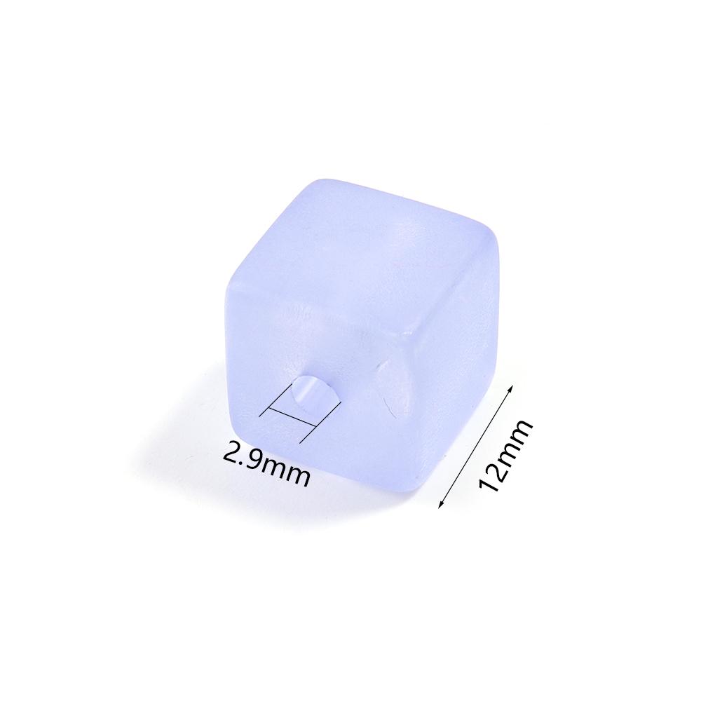 20pcs/lot 12mm Transparent Matte Square Acrylic Beads Cube Loose Spacer Beads For Jewelry Making DIY Bracelet Necklace Keychain