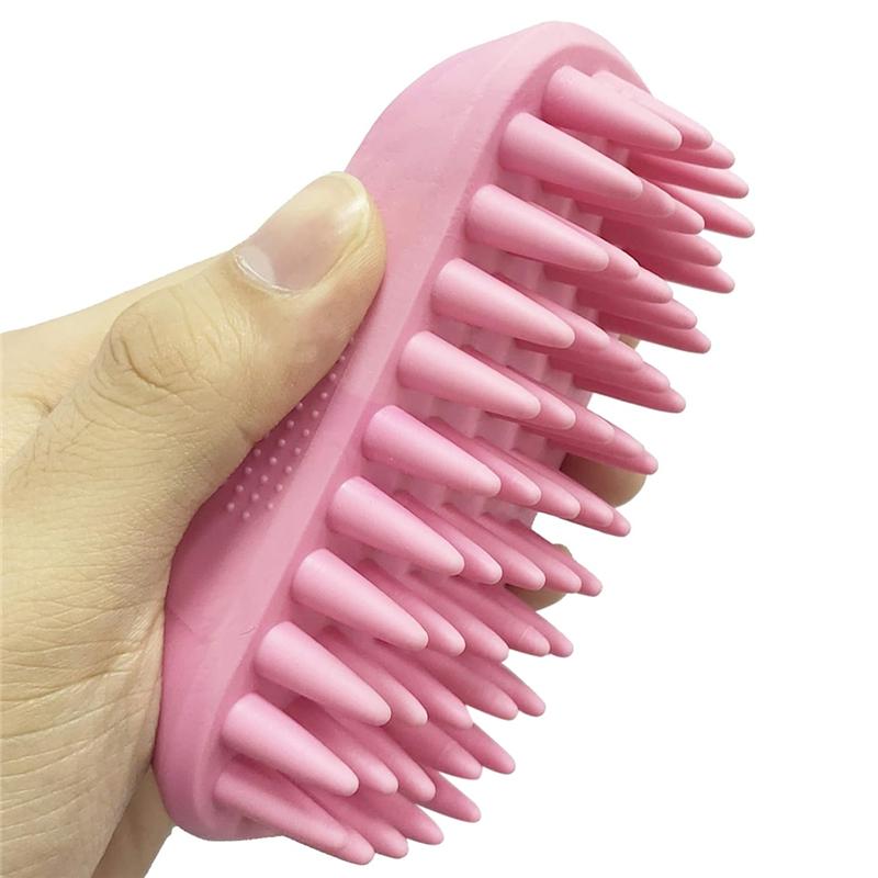 

Pet Shampoo Brush For Long & Short Hair Medium Large Pets Dogs Cats, Anti-Skid Rubber Dog Pet Mouse Grooming рожевий