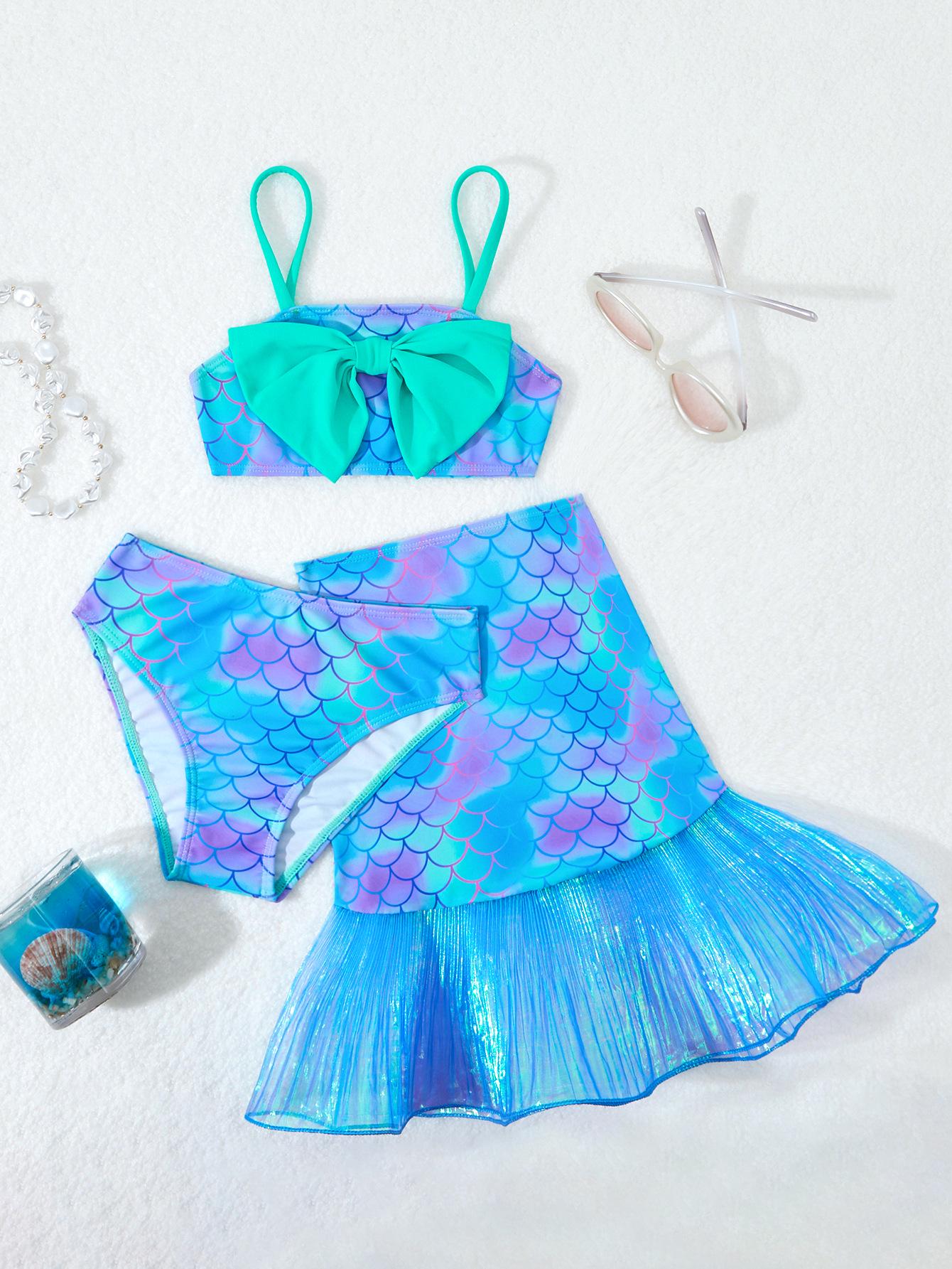 

Комплект купальника русалки для девочек 2025: Топ-халтер, размеры S, M и L 7 Years королевский синий