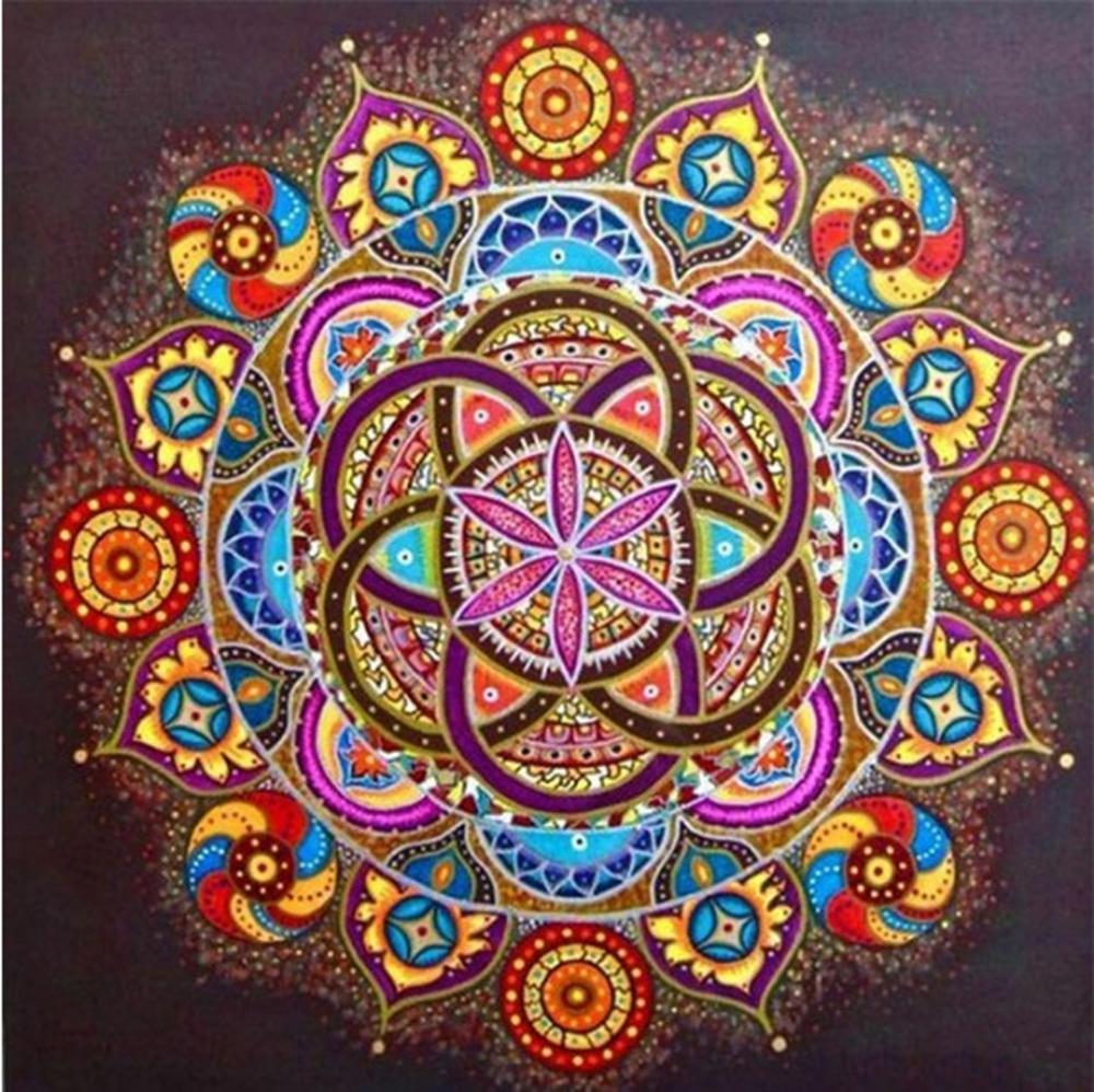 Round Diamond 5D Diamond Painting Mandala Kaleidoscope Full Diamond Embroidered Mosaic Home Decoration Christmas Gift
