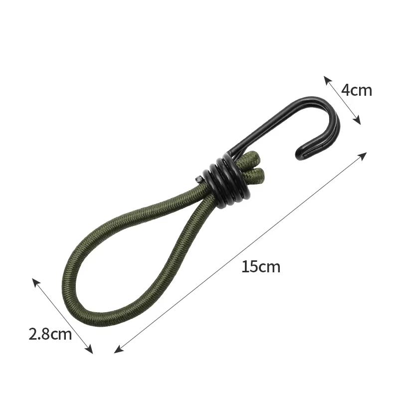4 Pcs Outdoor Tent Bungee Elastic Rope Cords with Hook Camping Canopy Tarp Tent Fastener Hitch Mounts for Fixed Binding Belt