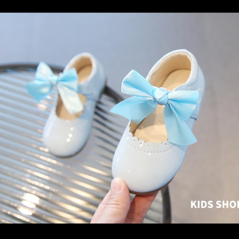 Bowknot Girls Leather Shoes Single Shoes 2025 Spring/Autumn New Fashion Princess Shoes Dance Shoe Girl Mary Jane Shoes Kid Shoes