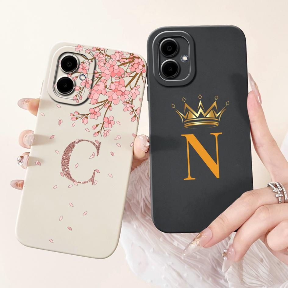 For Samsung Galaxy A06 Case 2024 Fashion Crown Letters Soft Silicon Back Cover For Samsung A06 SM-A065F SM-A065M A 06 Phone Case