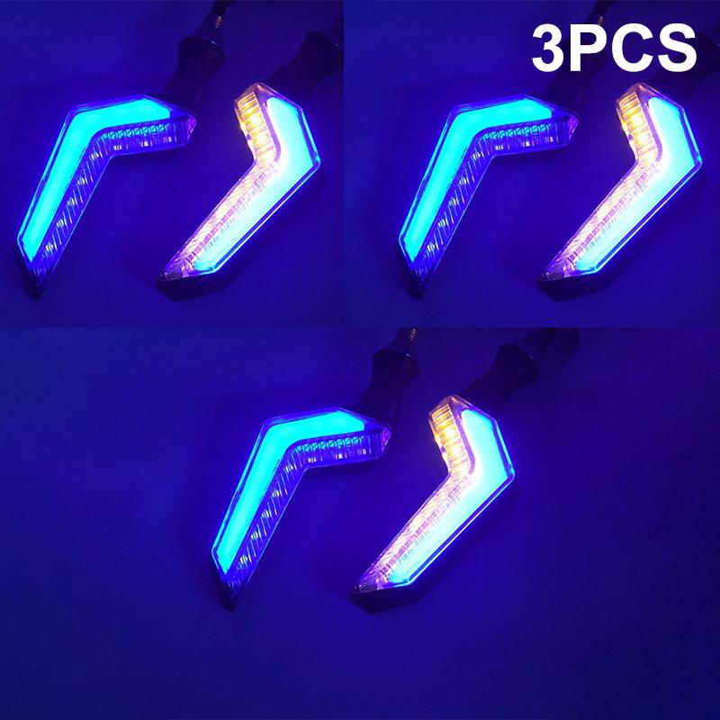 Motorcycle Modification Parts Dual-Color Flowing Angel Wing Turn Signals 12V Universal Dual-Color Flowing Led Turn Signals