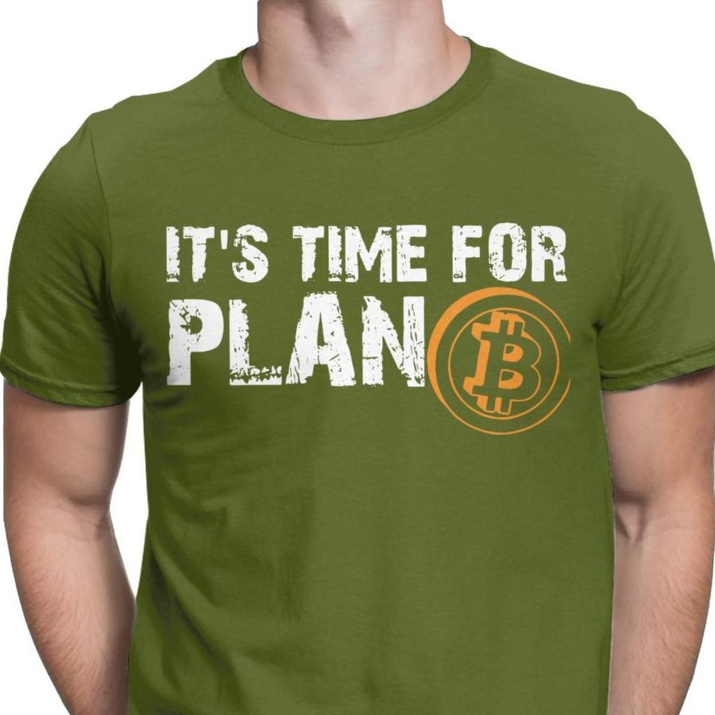 Mens Its Time For Plan B Bitcoin BTC Crypto Currency T Shirts Cryptocurrency Blockchain Christmas TShirts Drop Ship