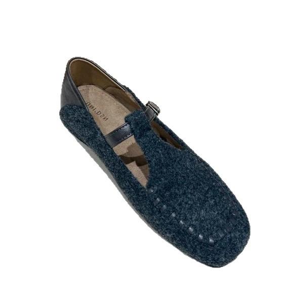 Retro Inner Height Increase Square Head Mary Jane Shoes Women's 2025 Autumn New Soft-soled Woolen Comfortable Single Shoes Ballet Shoes