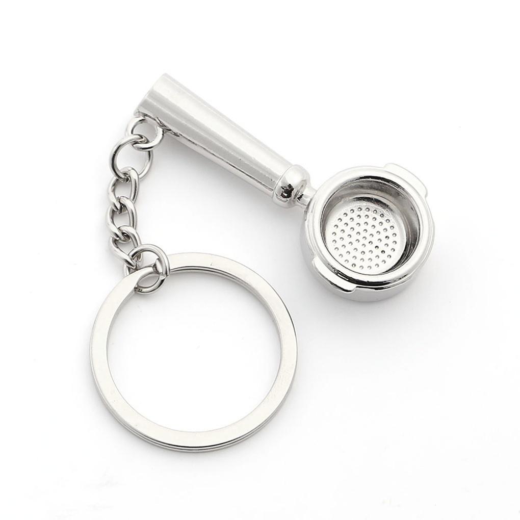 Portafilter Keychain 2-piece set (silver) car keyring