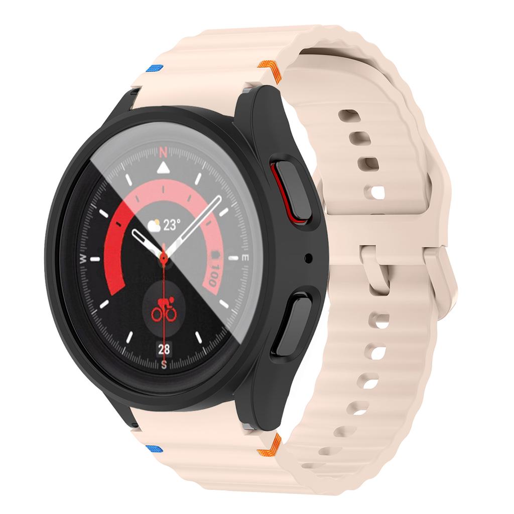 Soft Silicone Strap+PC Case for Samsung Galaxy Watch 7 6 5 4 40 44mm PC Screen Protector Cover Sport Band for Samsung  Watch 7