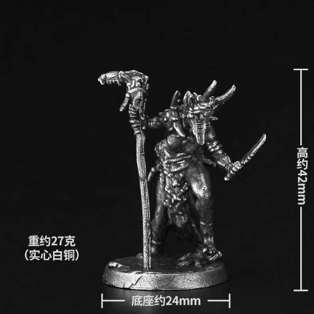 Paintable Metal Tribal Giant Figure Fantasy Warrior Soldier Model Handmade Collectible Toy Gift for Boys Tabletop Game Decor