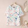 ZANZEA Women Casual Round Neck Half Sleeve Summer Floral Blouse