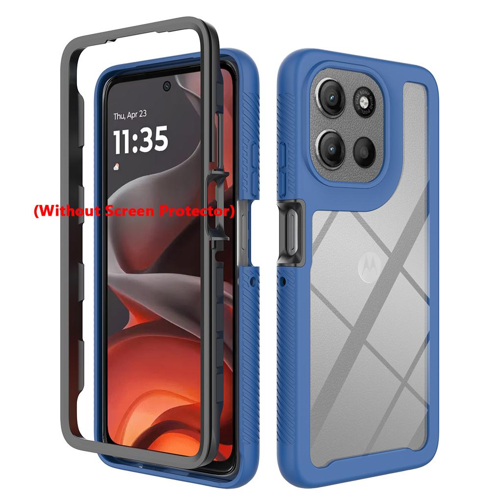 2 in 1 Hybrid Armor Shockproof Case For Motorola Moto G56 XT2529-2 Hard Plastic TPU Frame Transparent Acrylic Phone Back Cover