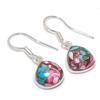 Spiny Oyster Gemstone Handmade 925 Sterling Silver Jewelry Earring 1.26" KJ-973