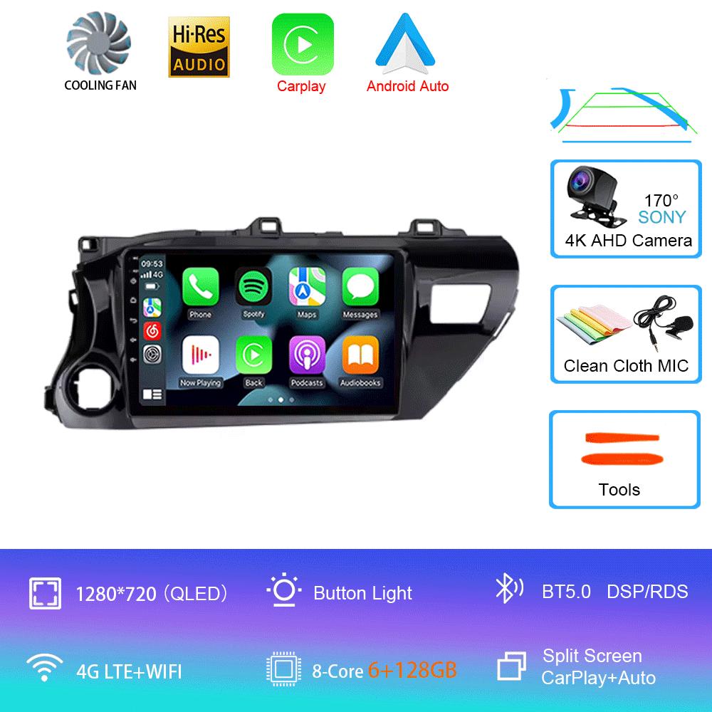 For Toyota Hilux Pick Up AN120 2015-2020 RHD LHD 8Core 2 Din Android 14 Auto Car Radio Multimedia 2din Stereo Carplay GPS Dvd
